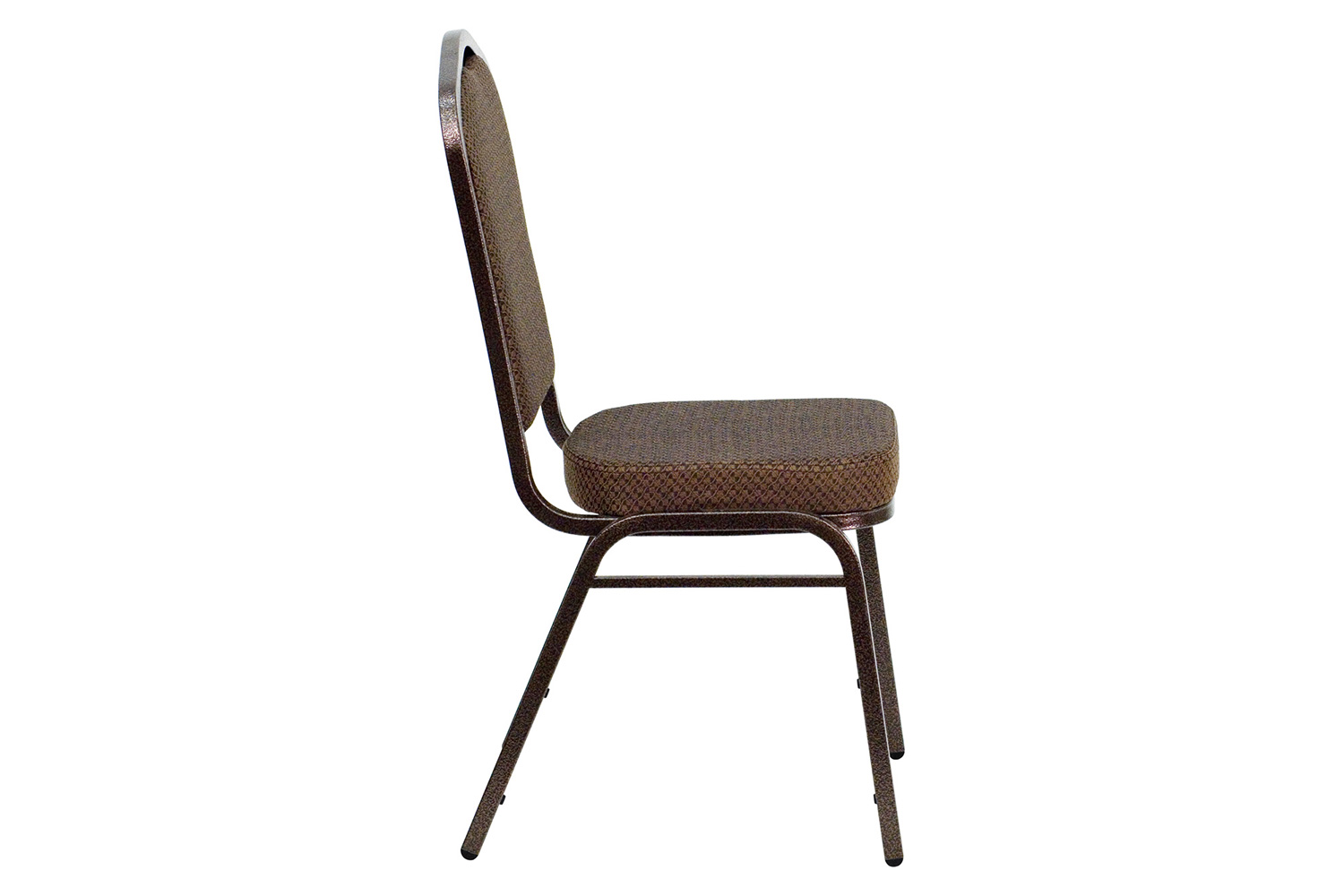 BLNK HERCULES Series Fabric Crown Back Stacking Banquet Chair with Copper Vein Frame - Brown Patterned