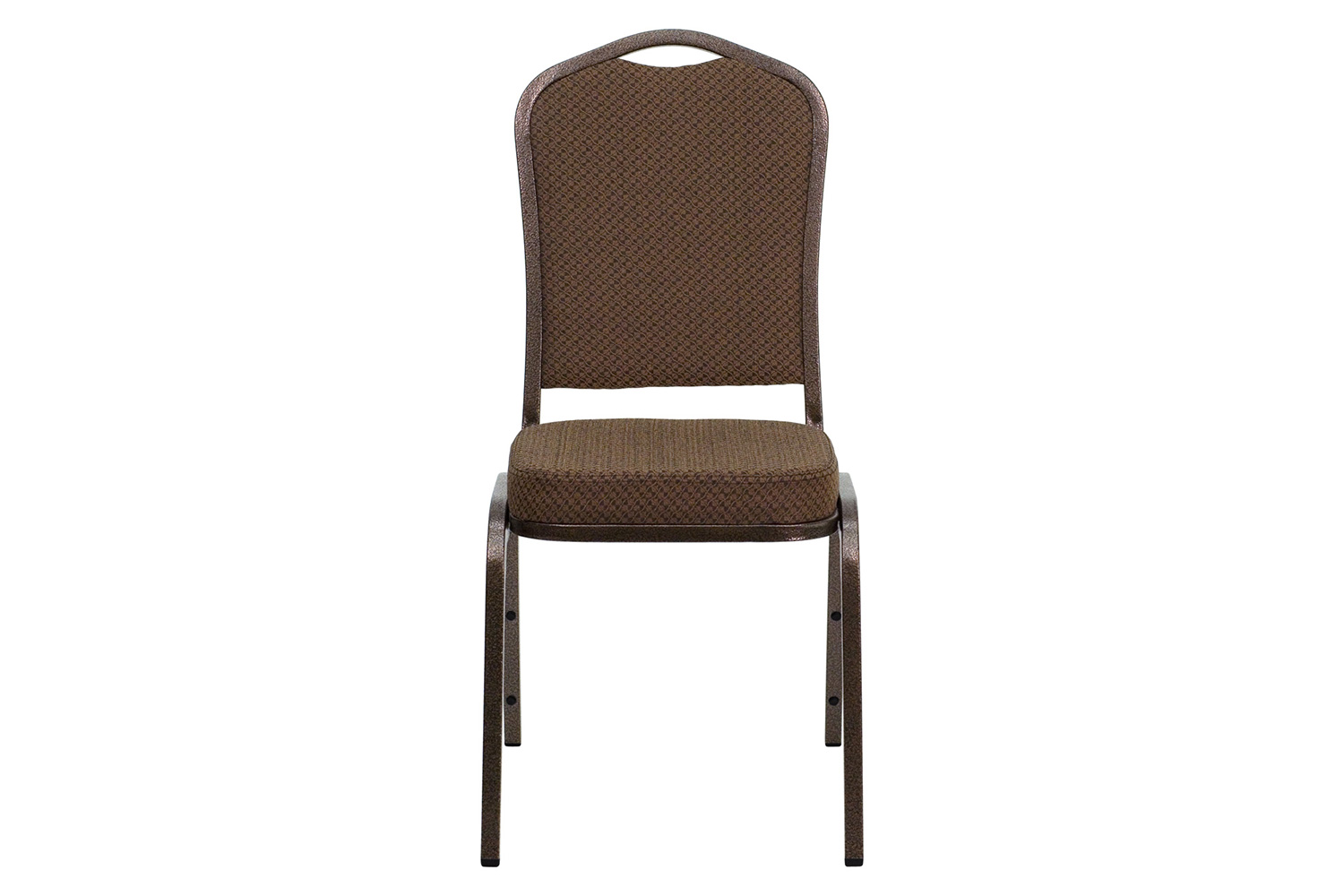 BLNK HERCULES Series Fabric Crown Back Stacking Banquet Chair with Copper Vein Frame - Brown Patterned