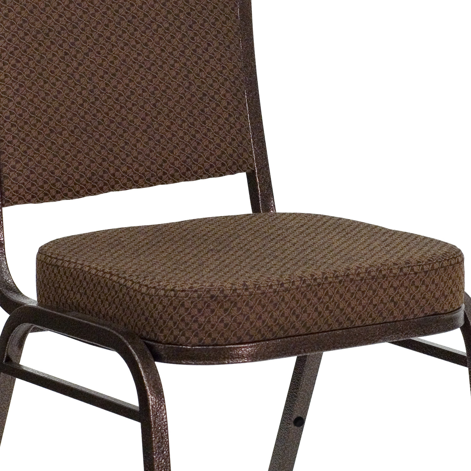 BLNK HERCULES Series Fabric Crown Back Stacking Banquet Chair with Copper Vein Frame - Brown Patterned