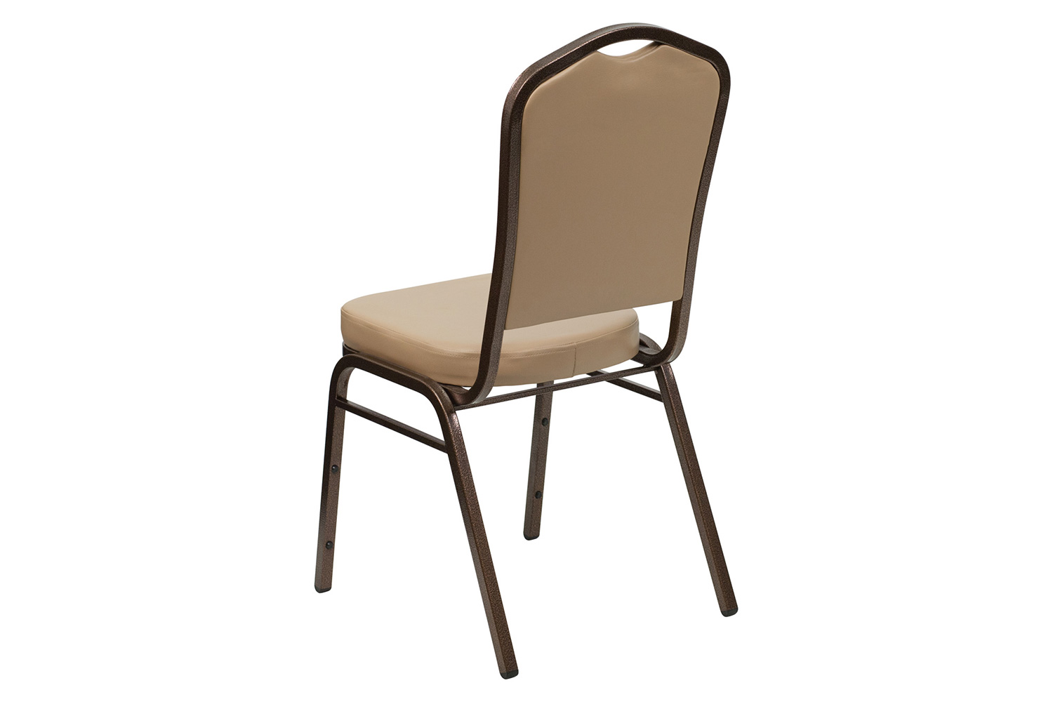 BLNK HERCULES Series Vinyl Crown Back Stacking Banquet Chair with Copper Vein Frame - Tan
