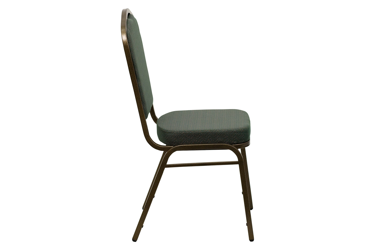 BLNK HERCULES Series Fabric Crown Back Stacking Banquet Chair with Gold Vein Frame - Green Patterned