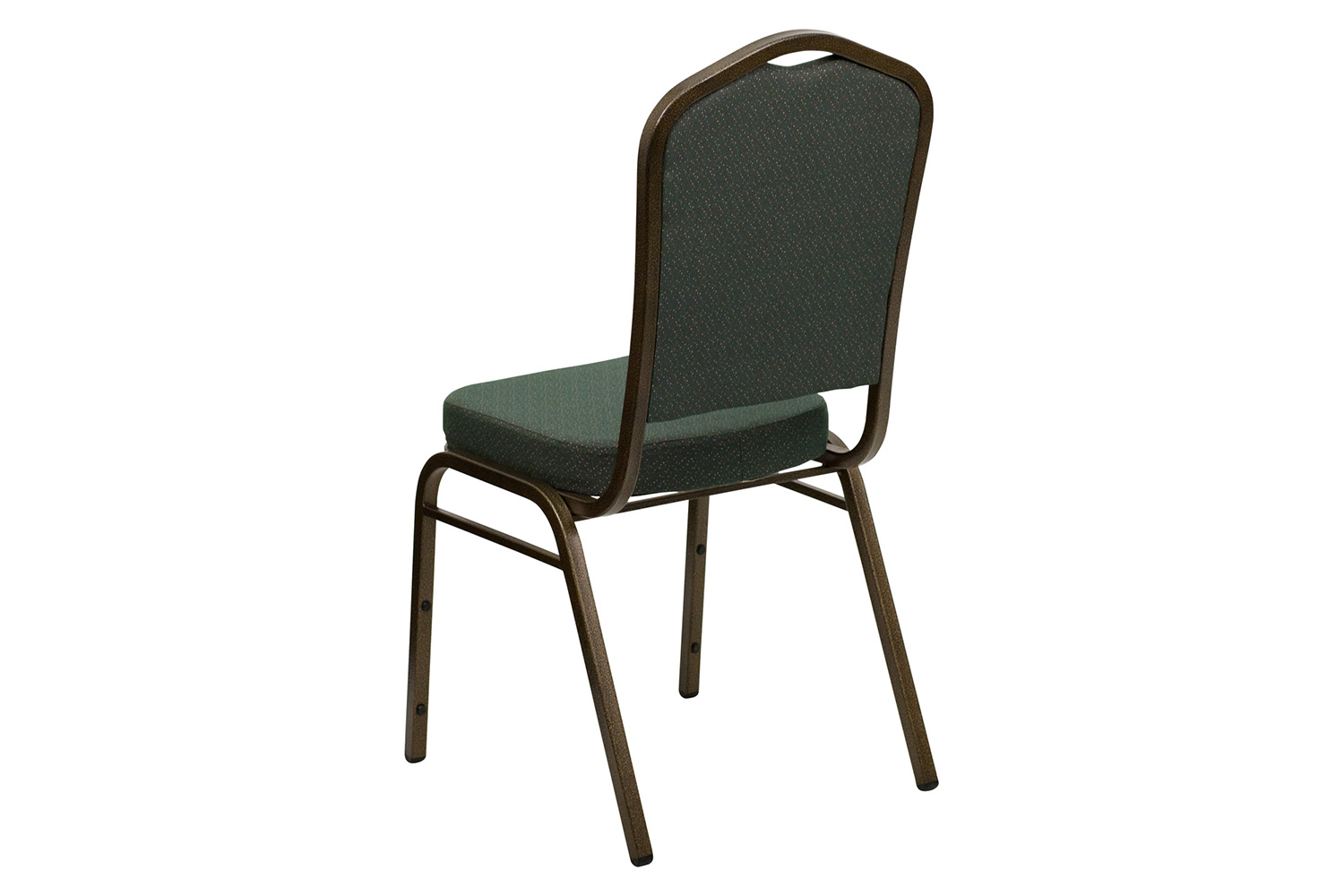 BLNK HERCULES Series Fabric Crown Back Stacking Banquet Chair with Gold Vein Frame - Green Patterned
