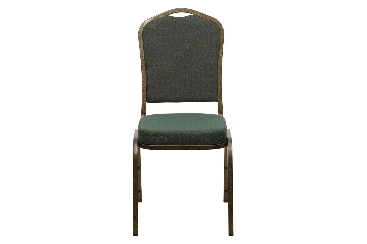 BLNK HERCULES Series Fabric Crown Back Stacking Banquet Chair with Gold Vein Frame - Green Patterned