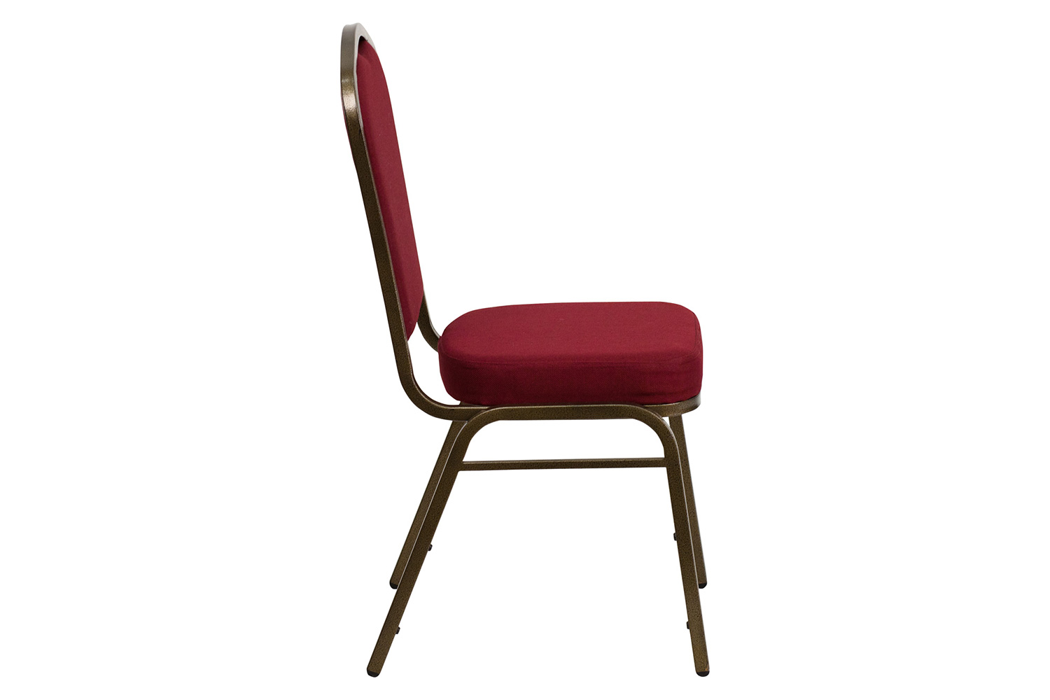 BLNK HERCULES Series Fabric Crown Back Stacking Banquet Chair with Gold Vein Frame - Burgundy