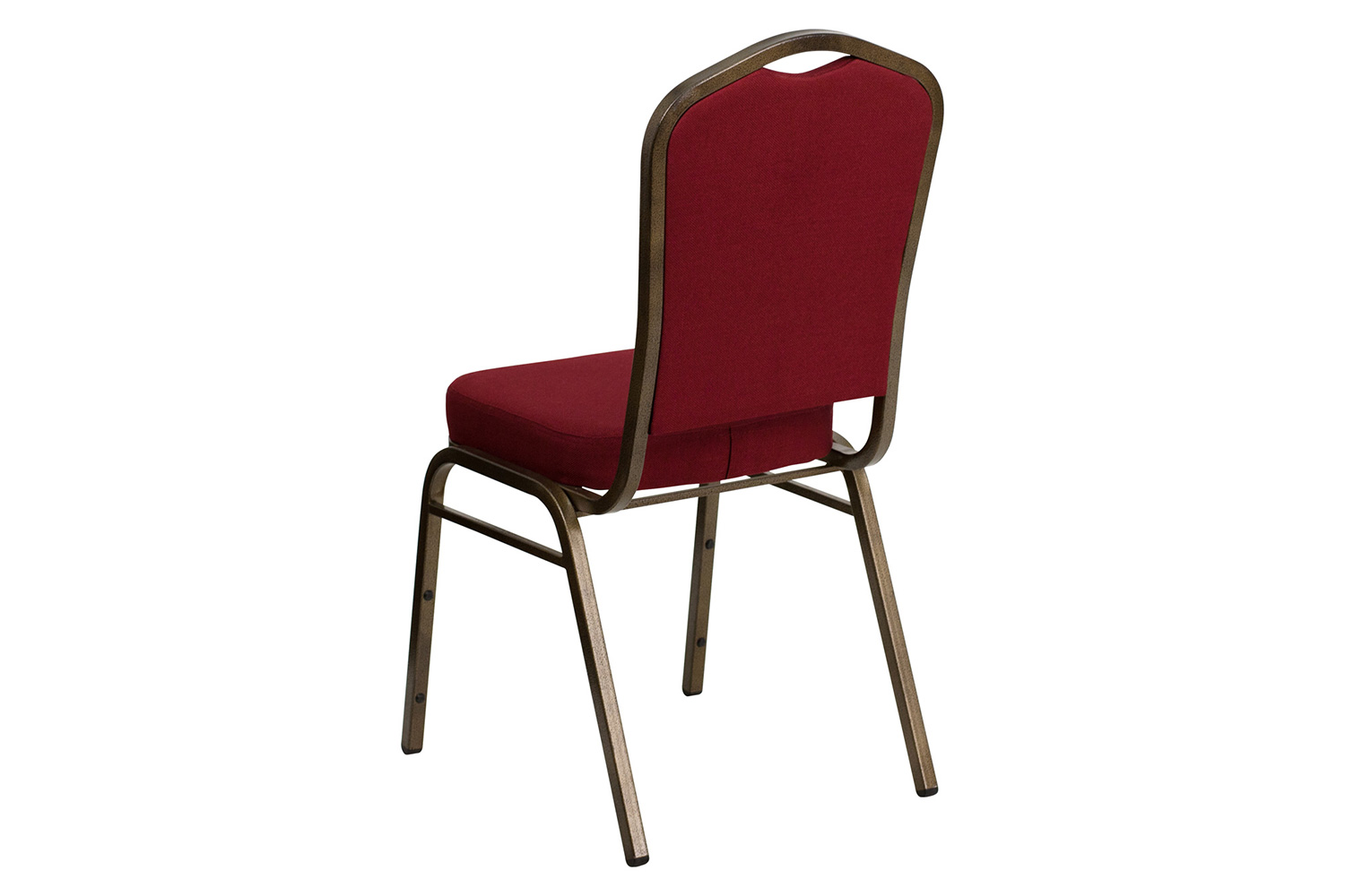 BLNK HERCULES Series Fabric Crown Back Stacking Banquet Chair with Gold Vein Frame - Burgundy
