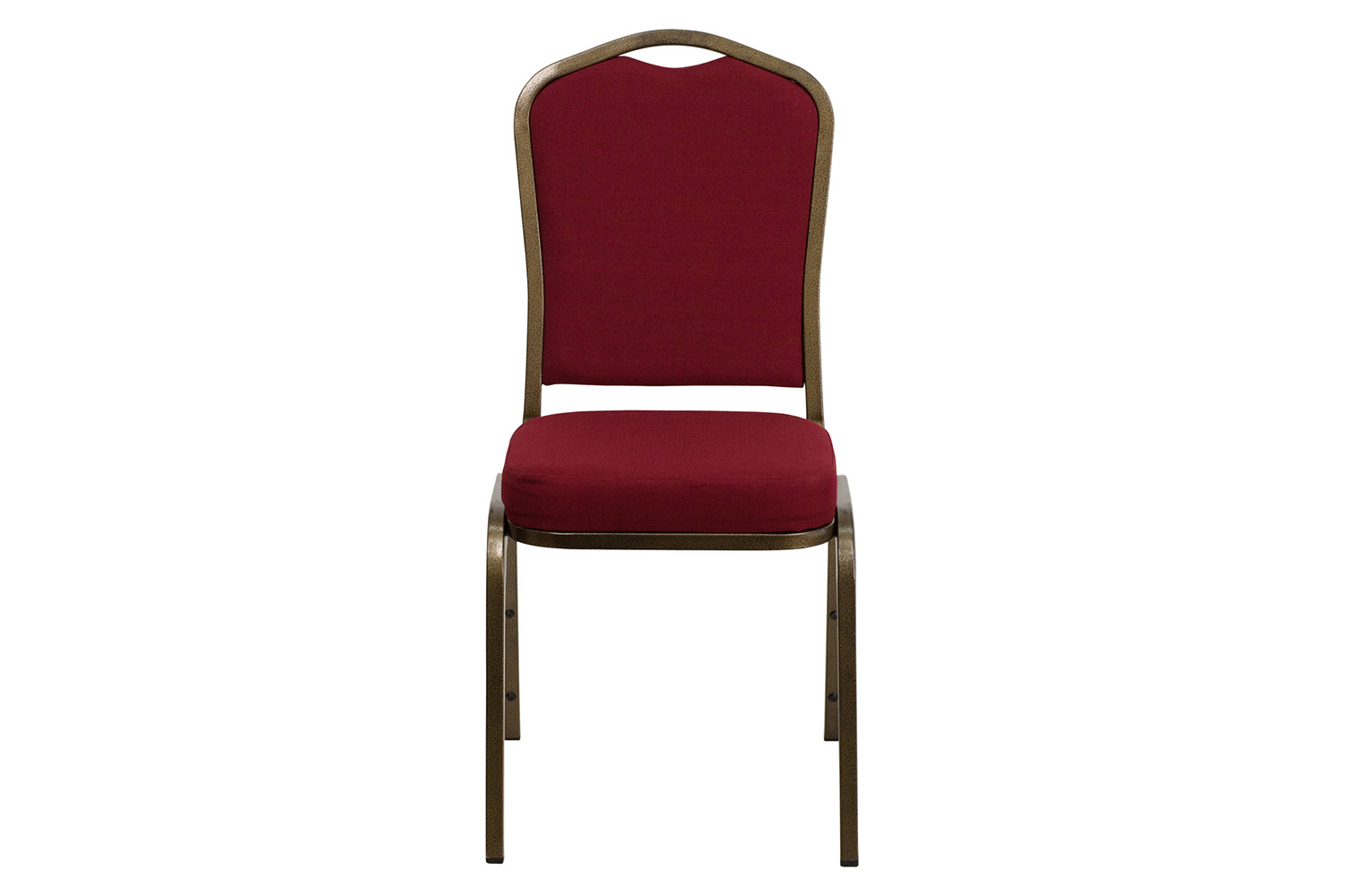 BLNK HERCULES Series Fabric Crown Back Stacking Banquet Chair with Gold Vein Frame - Burgundy