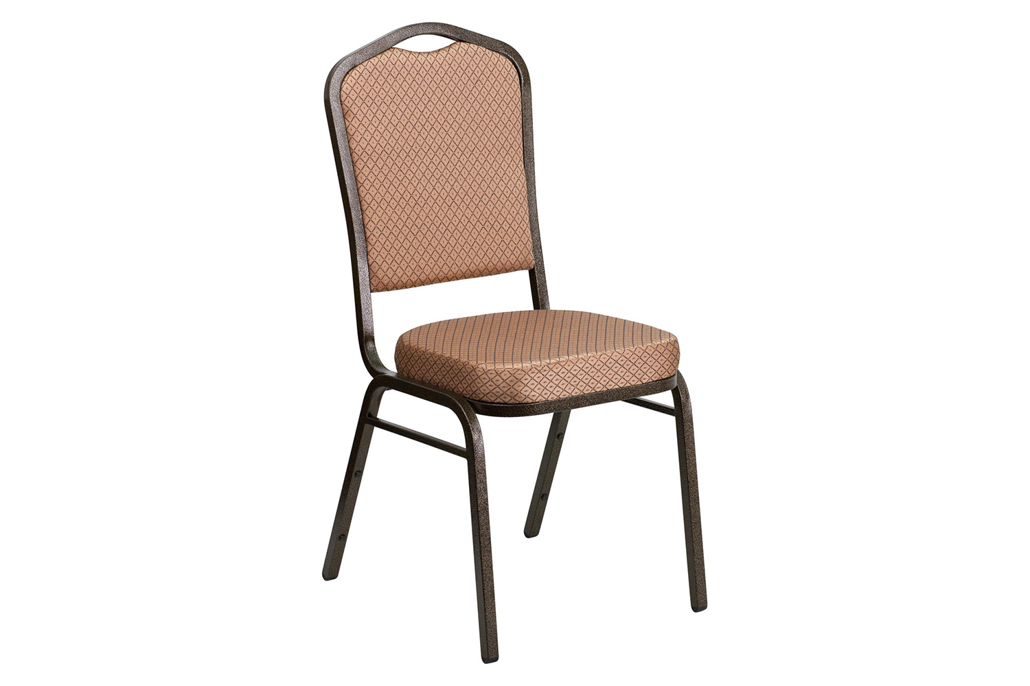 BLNK HERCULES Series Fabric Crown Back Stacking Banquet Chair with Gold Vein Frame - Gold Diamond Patterned