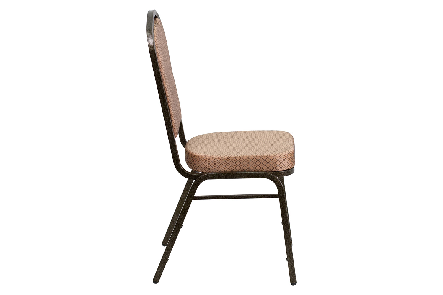BLNK HERCULES Series Fabric Crown Back Stacking Banquet Chair with Gold Vein Frame - Gold Diamond Patterned