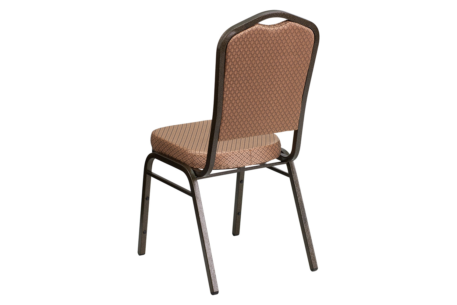 BLNK HERCULES Series Fabric Crown Back Stacking Banquet Chair with Gold Vein Frame - Gold Diamond Patterned