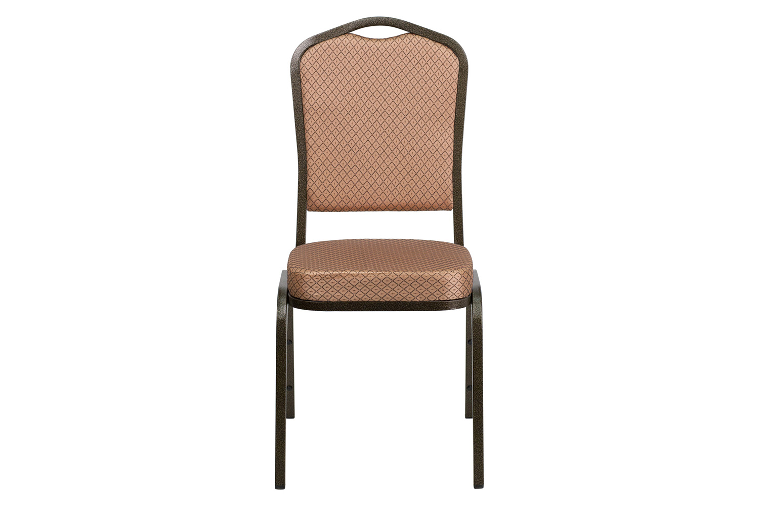 BLNK HERCULES Series Fabric Crown Back Stacking Banquet Chair with Gold Vein Frame - Gold Diamond Patterned