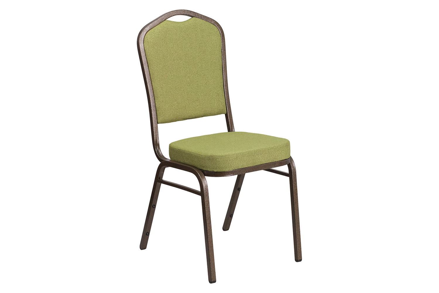 BLNK HERCULES Series Fabric Crown Back Stacking Banquet Chair with Gold Vein Frame - Moss