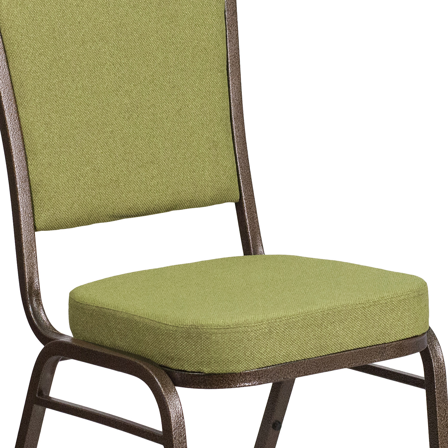 BLNK HERCULES Series Fabric Crown Back Stacking Banquet Chair with Gold Vein Frame - Moss