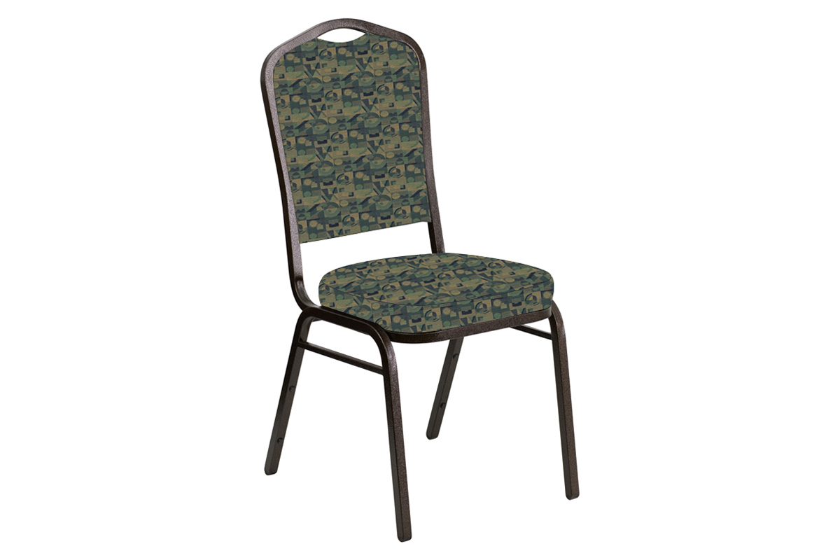BLNK - Crown Back Banquet Chair in Perplex with Gold Vein Frame