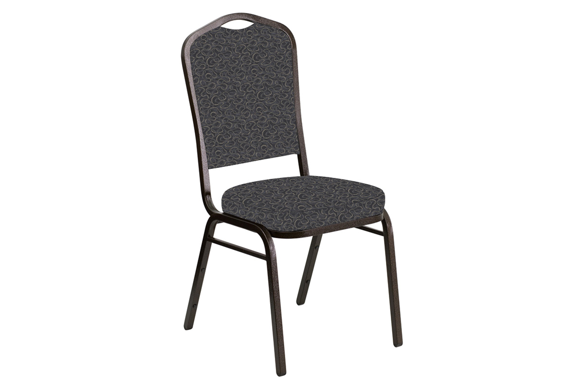 BLNK - Crown Back Banquet Chair in Ribbons with Gold Vein Frame