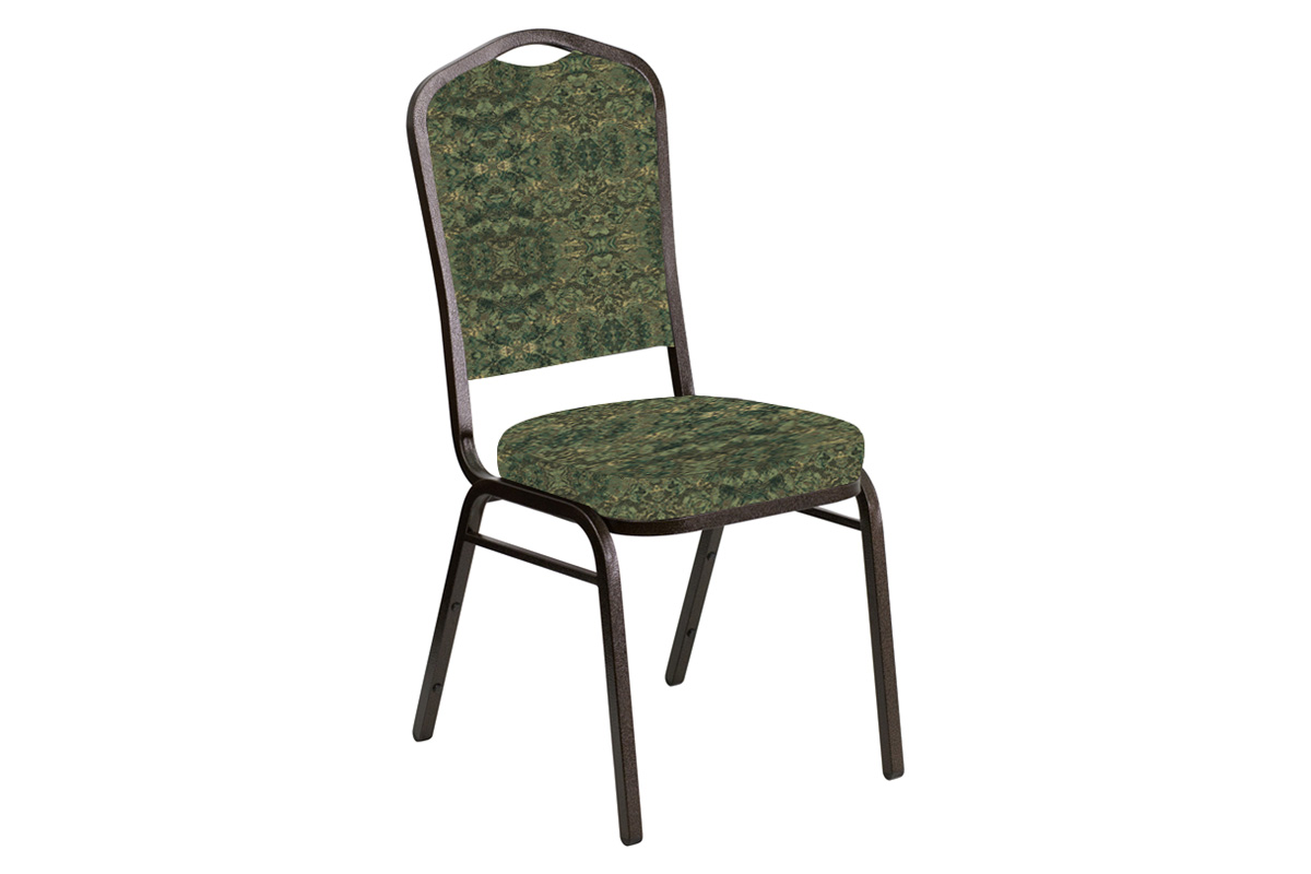 BLNK - Crown Back Banquet Chair in Watercolor with Gold Vein Frame