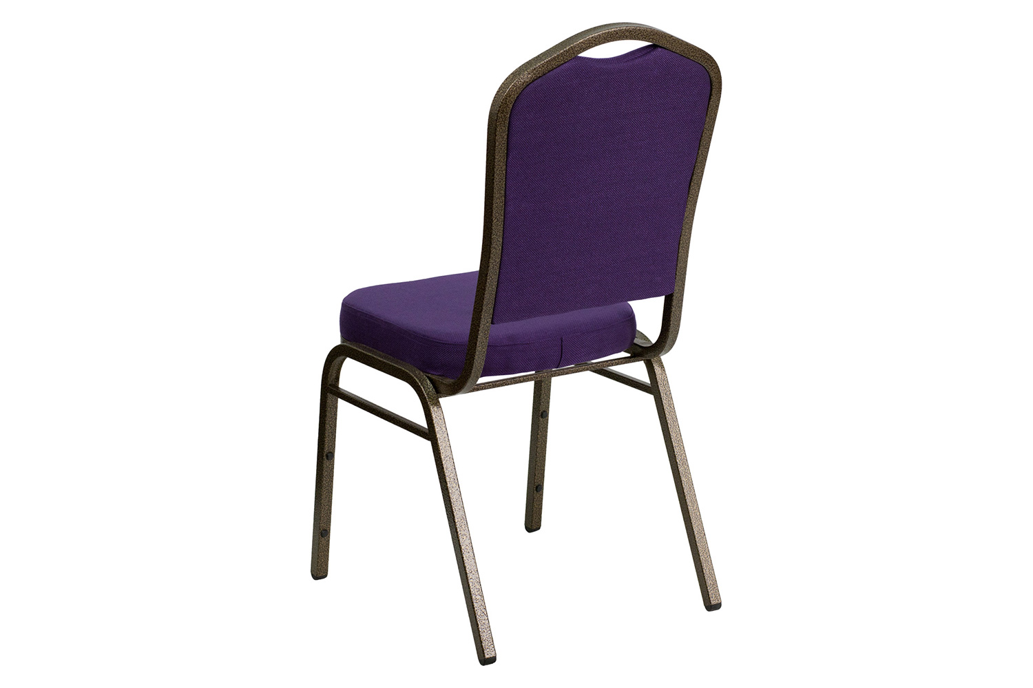BLNK HERCULES Series Fabric Crown Back Stacking Banquet Chair with Gold Vein Frame - Purple