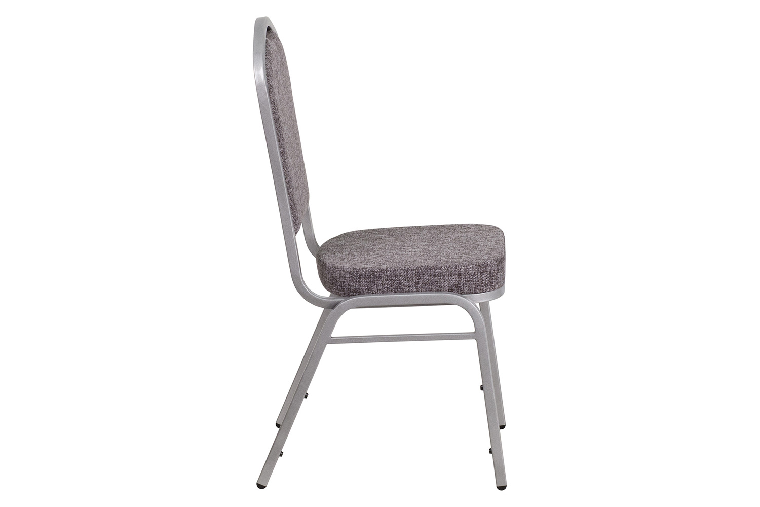 BLNK HERCULES Series Fabric Crown Back Stacking Banquet Chair with Silver Frame - Herringbone