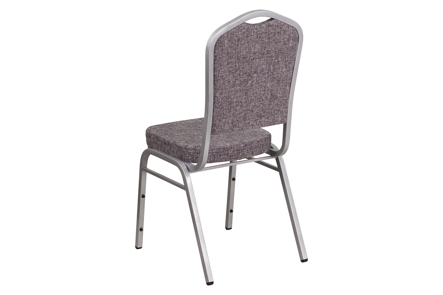BLNK HERCULES Series Fabric Crown Back Stacking Banquet Chair with Silver Frame - Herringbone