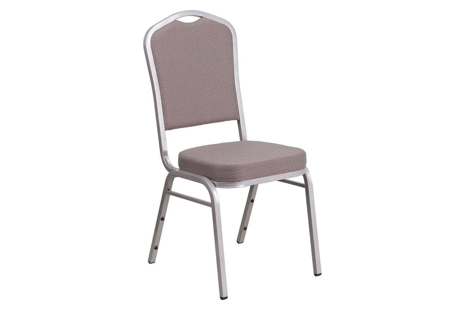 BLNK HERCULES Series Fabric Crown Back Stacking Banquet Chair with Silver Frame - Gray