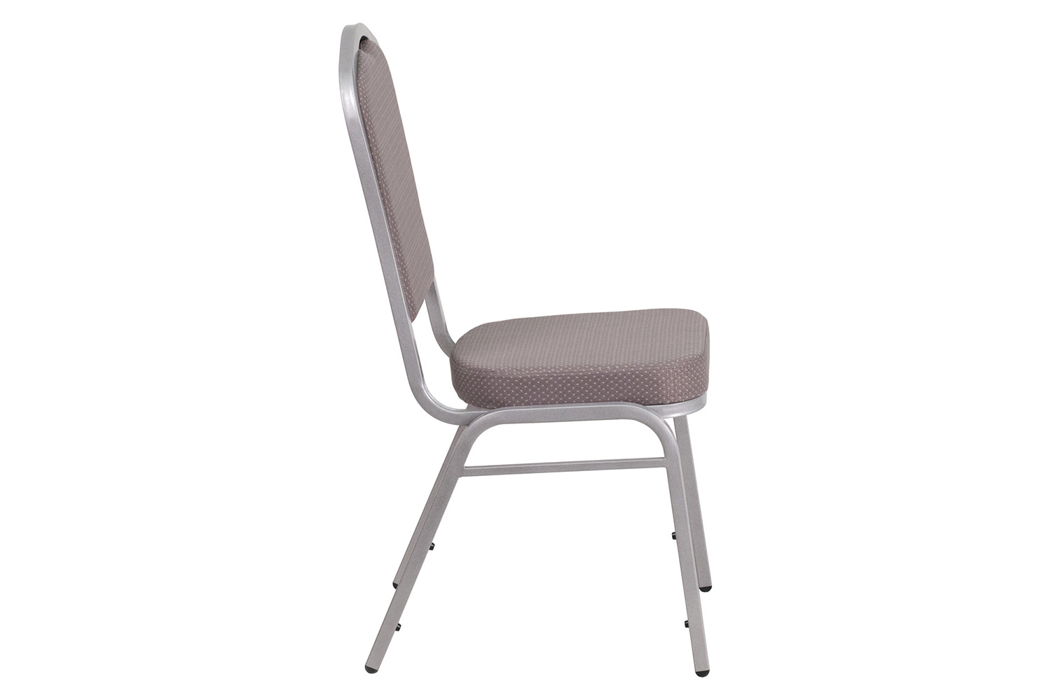 BLNK HERCULES Series Fabric Crown Back Stacking Banquet Chair with Silver Frame - Gray