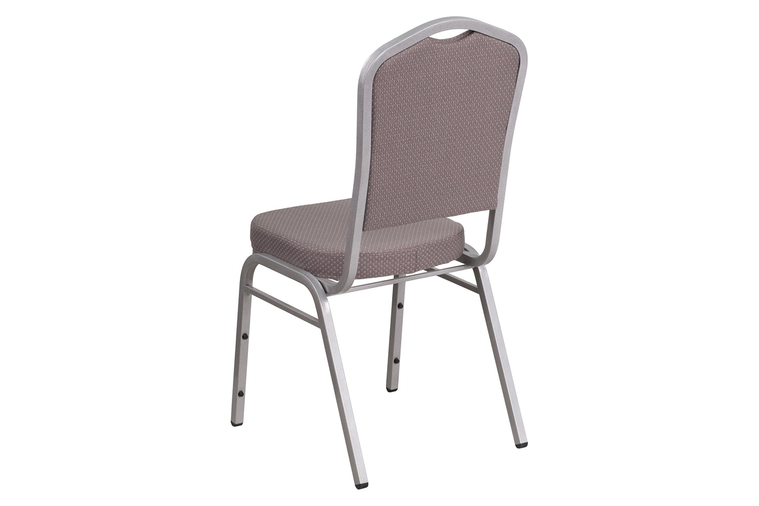 BLNK HERCULES Series Fabric Crown Back Stacking Banquet Chair with Silver Frame - Gray