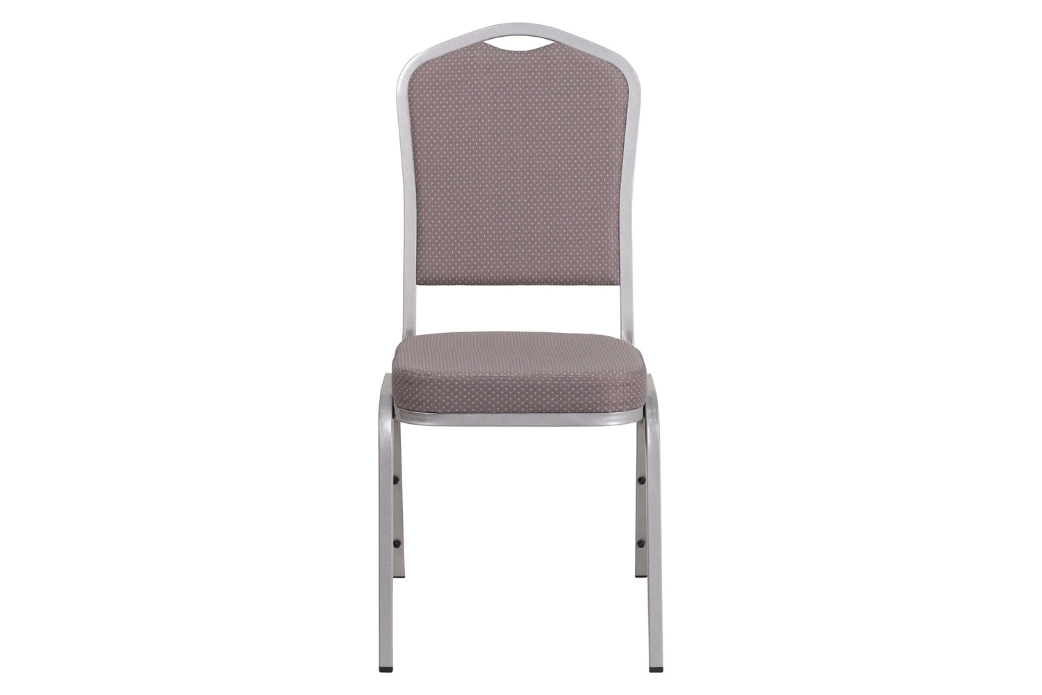 BLNK HERCULES Series Fabric Crown Back Stacking Banquet Chair with Silver Frame - Gray