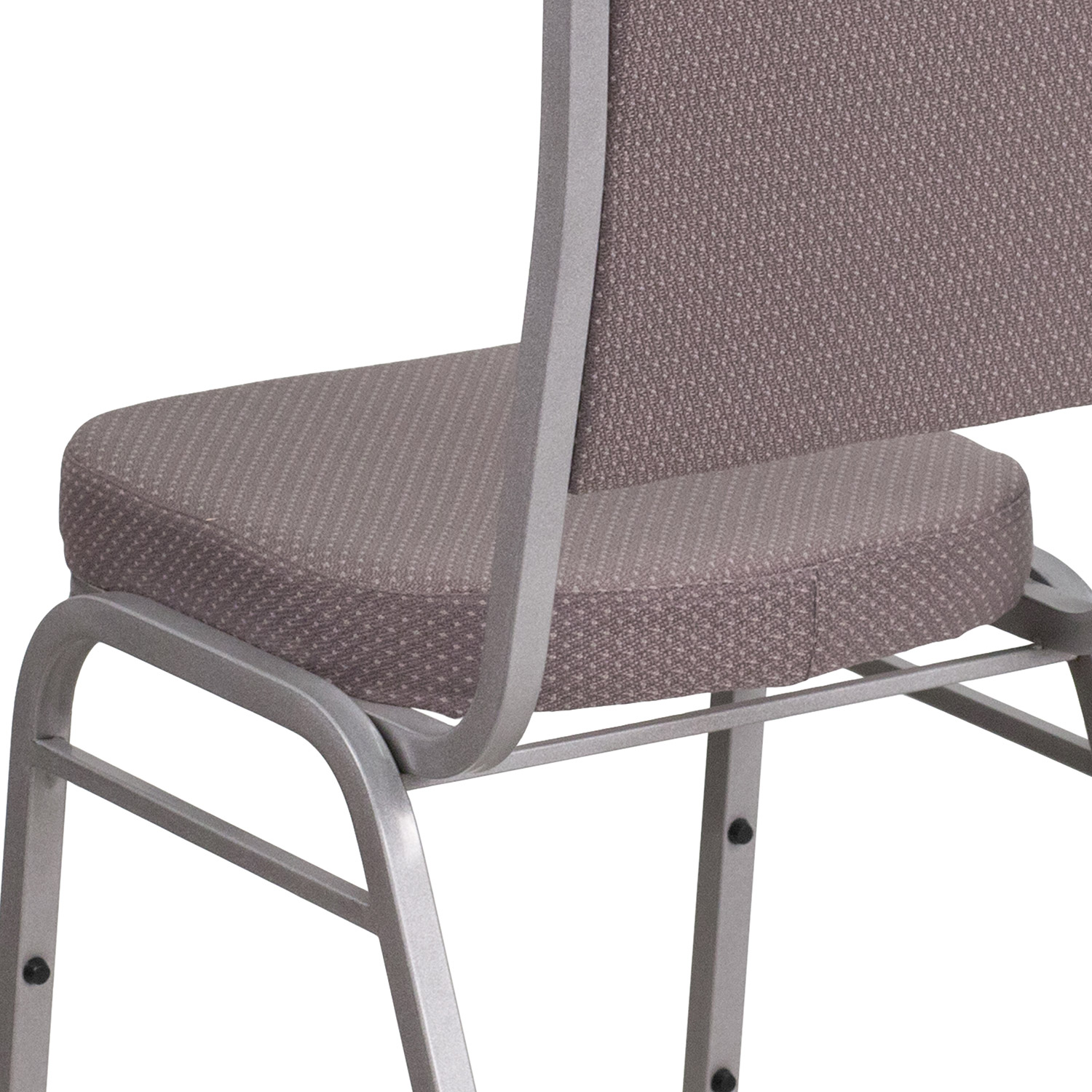 BLNK HERCULES Series Fabric Crown Back Stacking Banquet Chair with Silver Frame - Gray