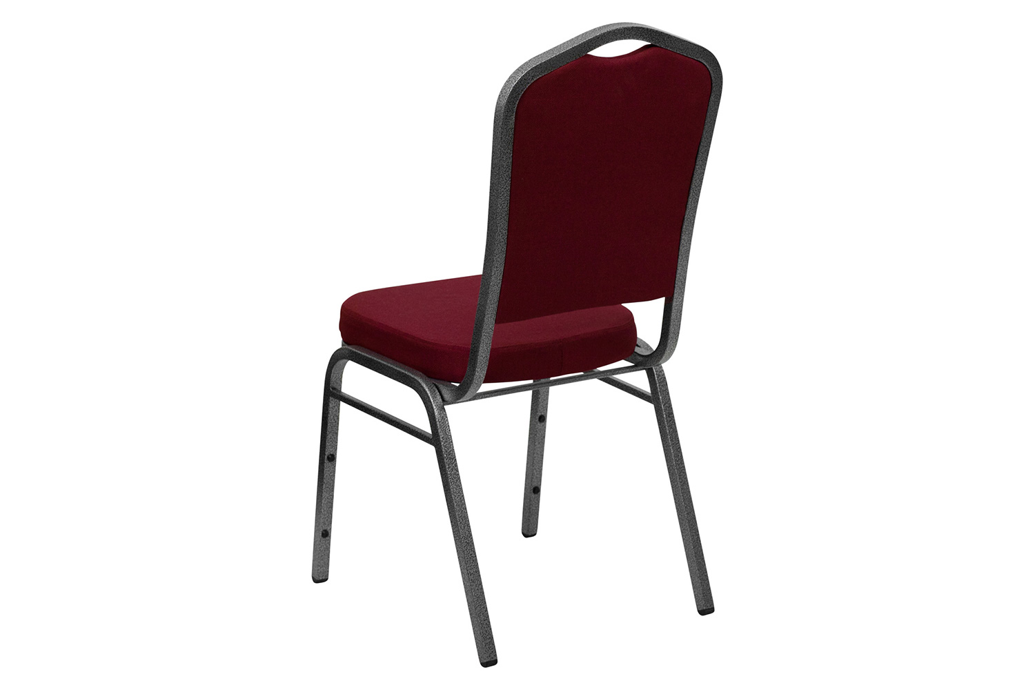 BLNK HERCULES Series Fabric Crown Back Stacking Banquet Chair with Silver Vein Frame - Burgundy