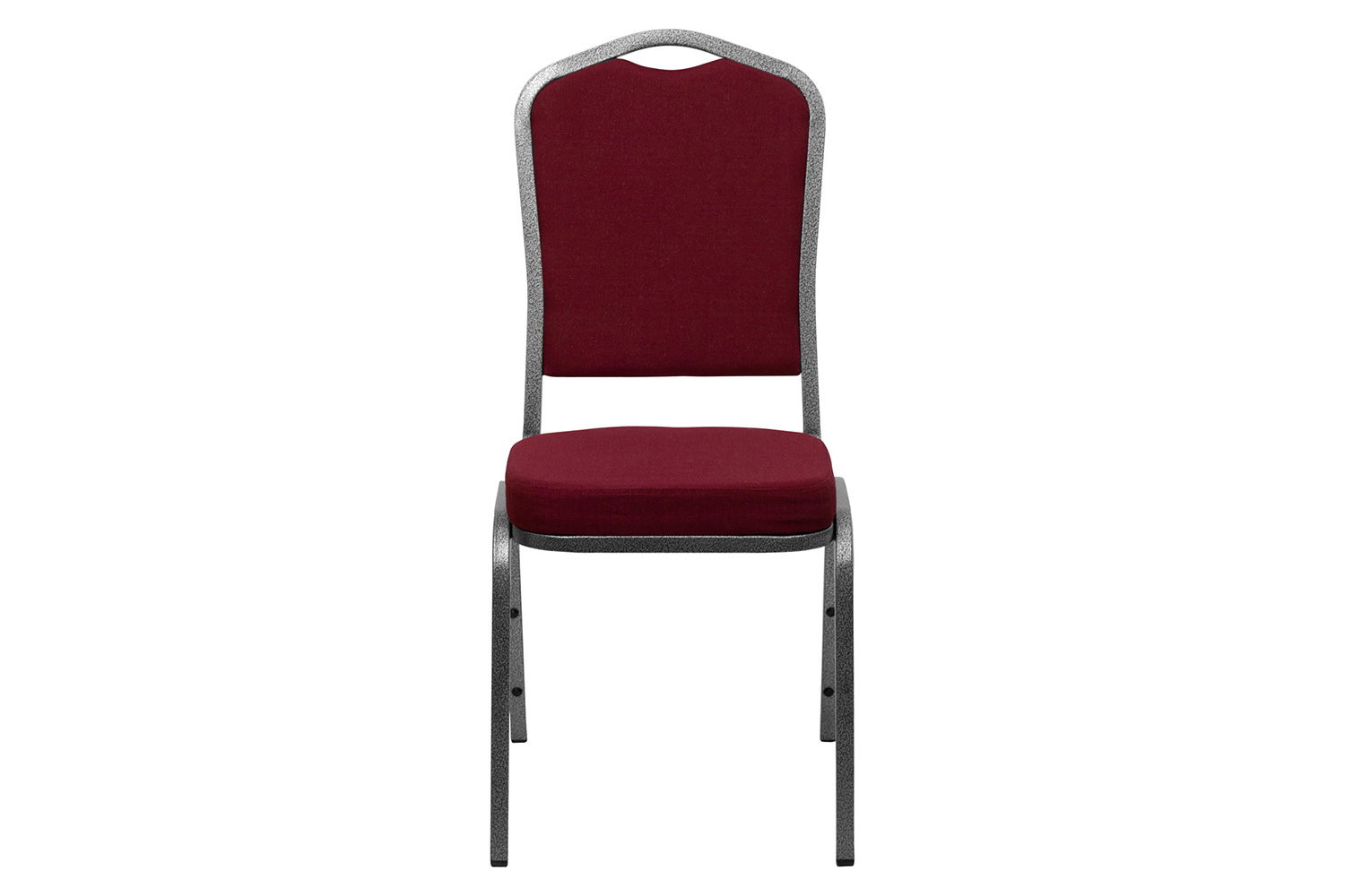 BLNK HERCULES Series Fabric Crown Back Stacking Banquet Chair with Silver Vein Frame - Burgundy