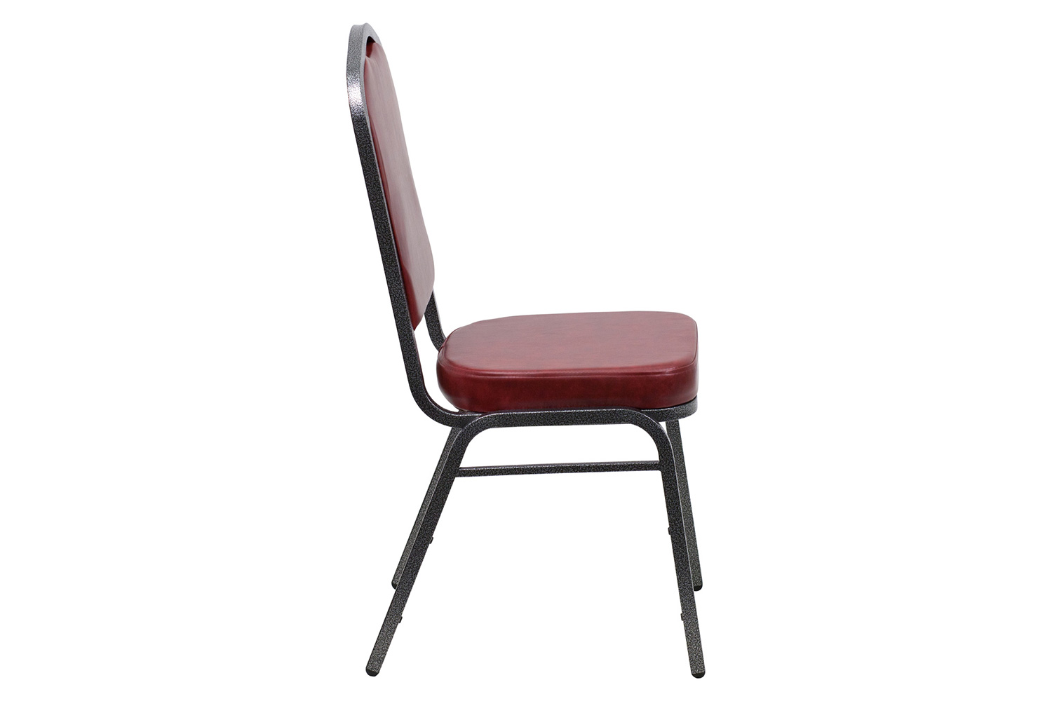 BLNK HERCULES Series Vinyl Crown Back Stacking Banquet Chair with Silver Vein Frame - Burgundy