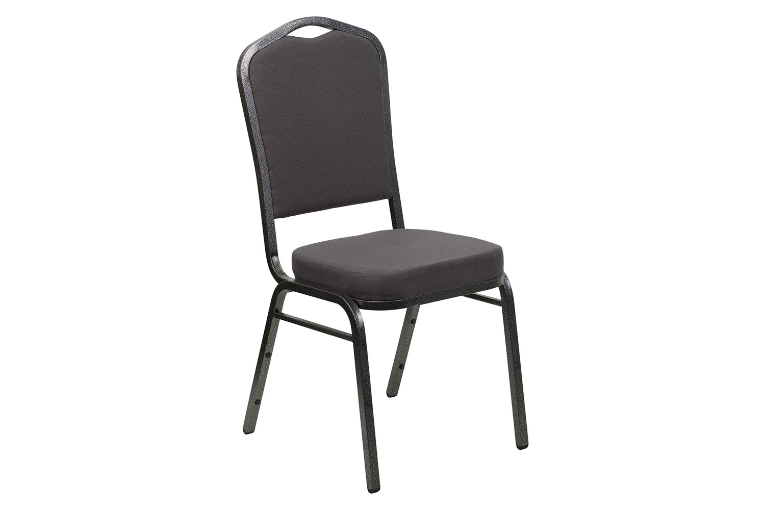 BLNK HERCULES Series Fabric Crown Back Stacking Banquet Chair with Silver Vein Frame - Gray