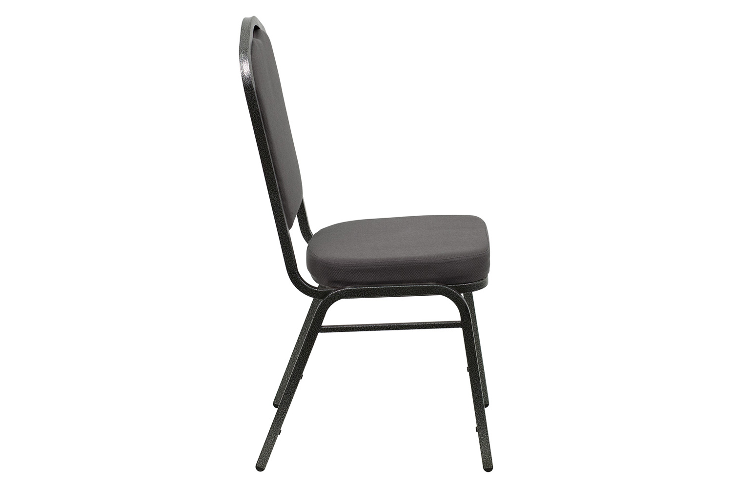 BLNK HERCULES Series Fabric Crown Back Stacking Banquet Chair with Silver Vein Frame - Gray