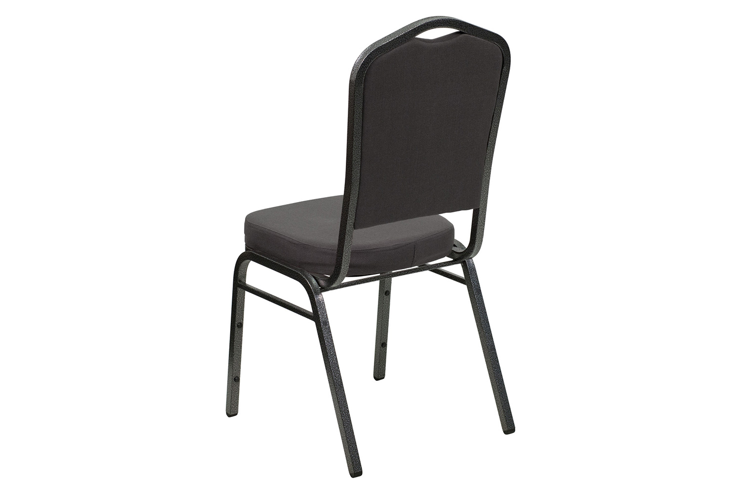 BLNK HERCULES Series Fabric Crown Back Stacking Banquet Chair with Silver Vein Frame - Gray