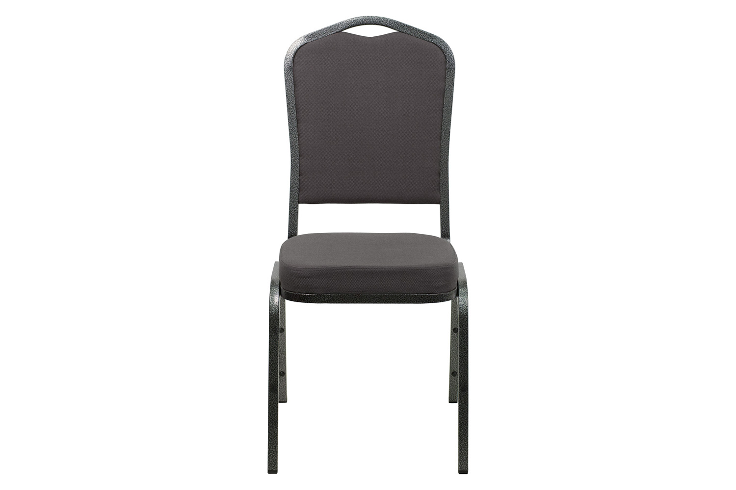 BLNK HERCULES Series Fabric Crown Back Stacking Banquet Chair with Silver Vein Frame - Gray