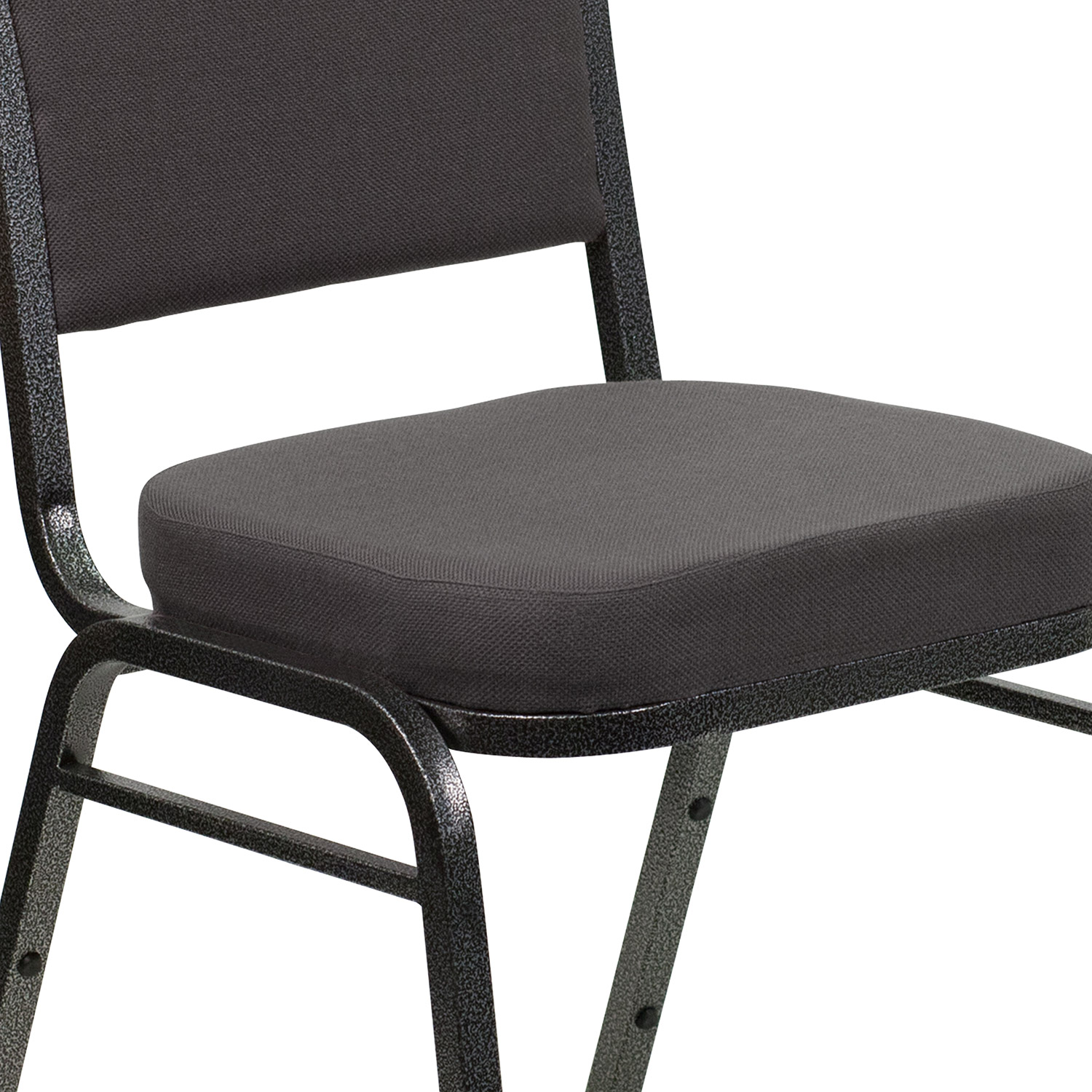 BLNK HERCULES Series Fabric Crown Back Stacking Banquet Chair with Silver Vein Frame - Gray