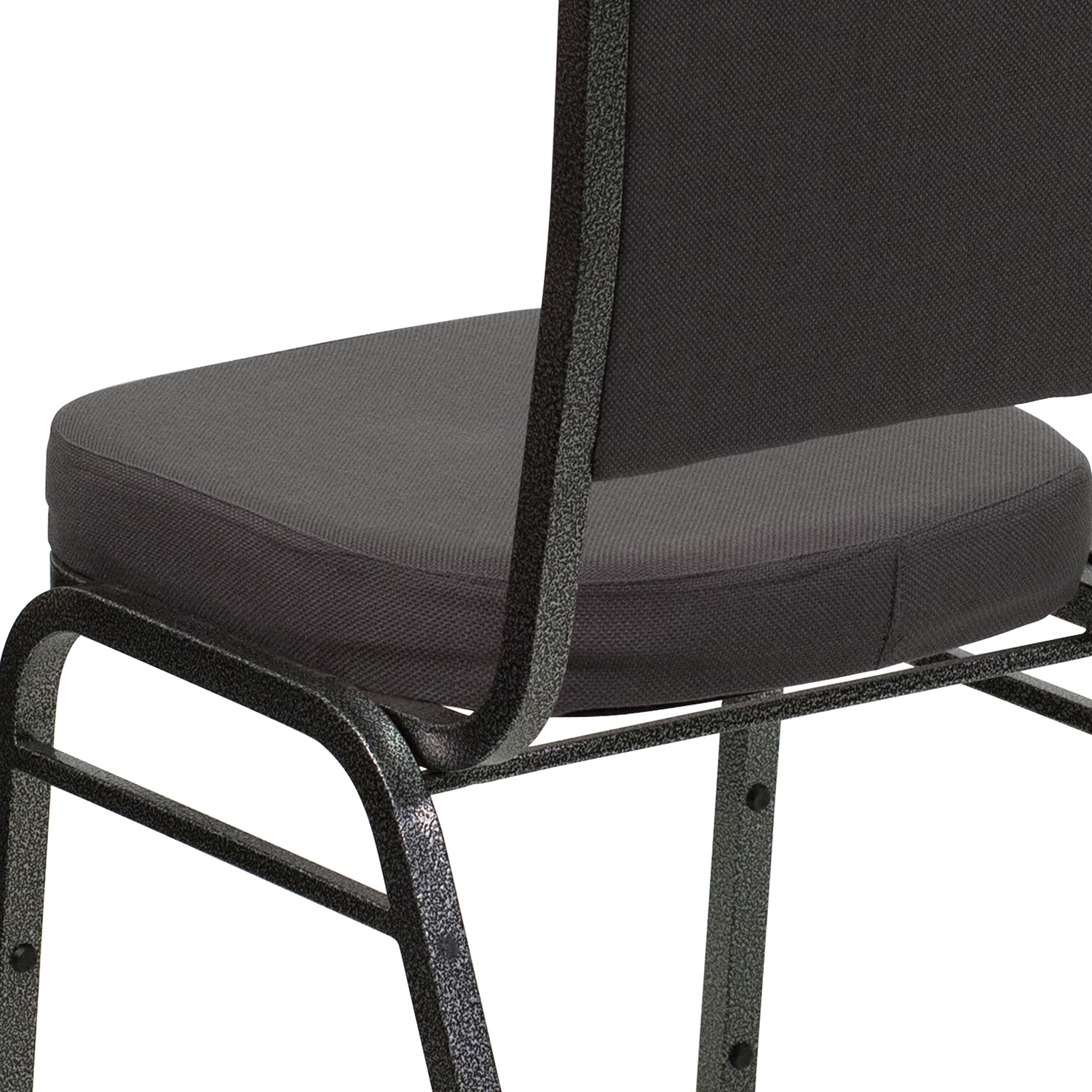 BLNK HERCULES Series Fabric Crown Back Stacking Banquet Chair with Silver Vein Frame - Gray