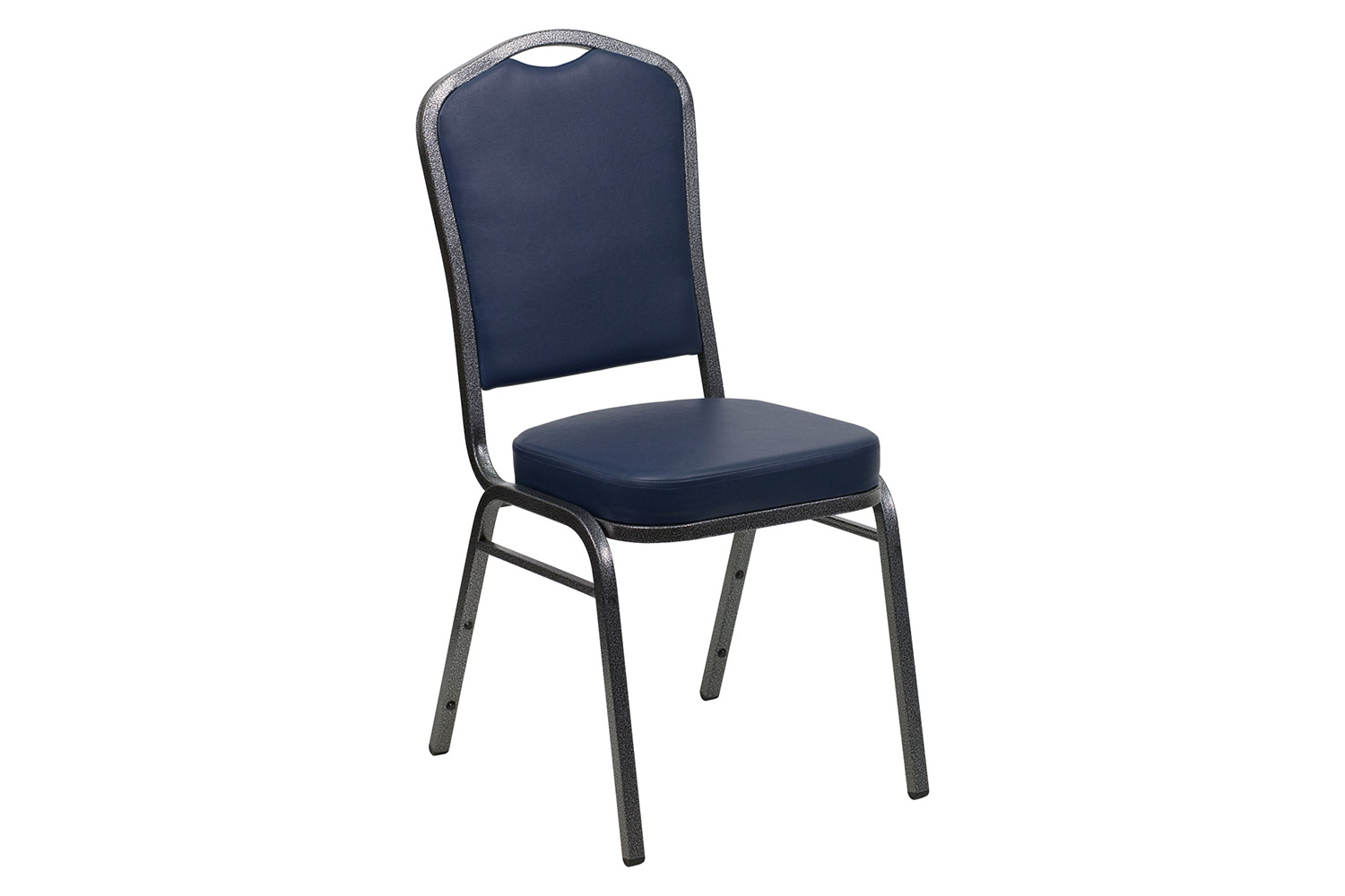 BLNK - HERCULES Series Vinyl Crown Back Stacking Banquet Chair with Silver Vein Frame