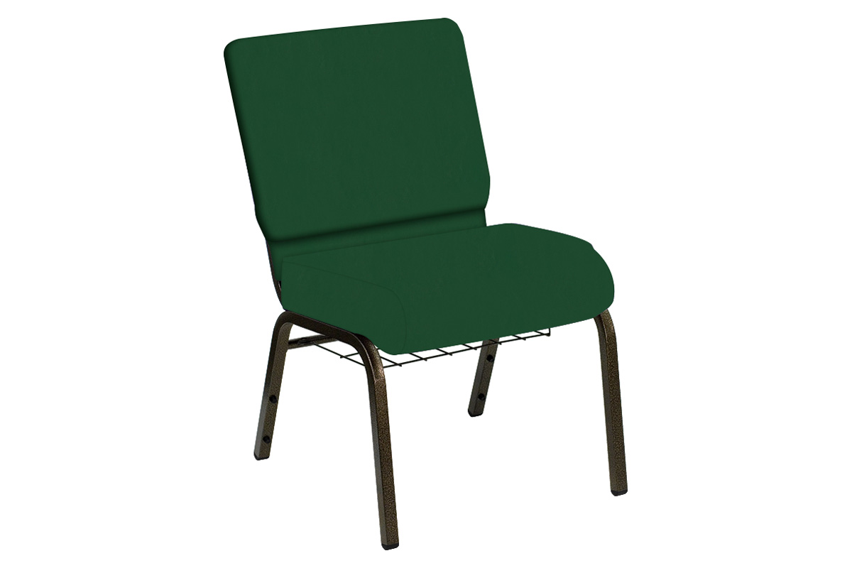 BLNK - HERCULES Series Church Chair in E-Z Wallaby Vinyl with Gold Vein Frame