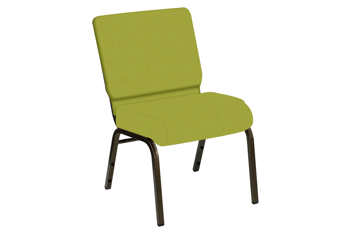 BLNK - HERCULES Series Church Chair in E-Z Wallaby Vinyl with Gold Vein Frame