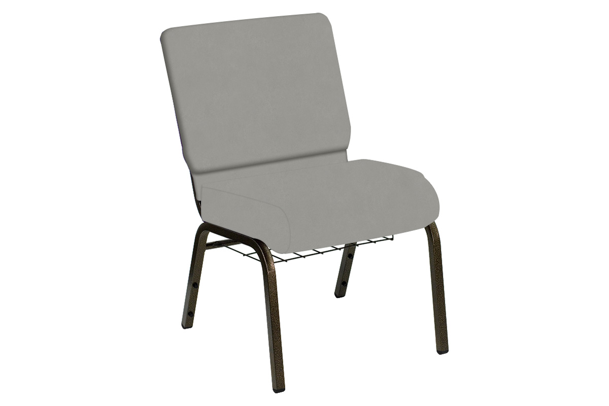 BLNK - HERCULES Series Church Chair in E-Z Wallaby Vinyl with Gold Vein Frame