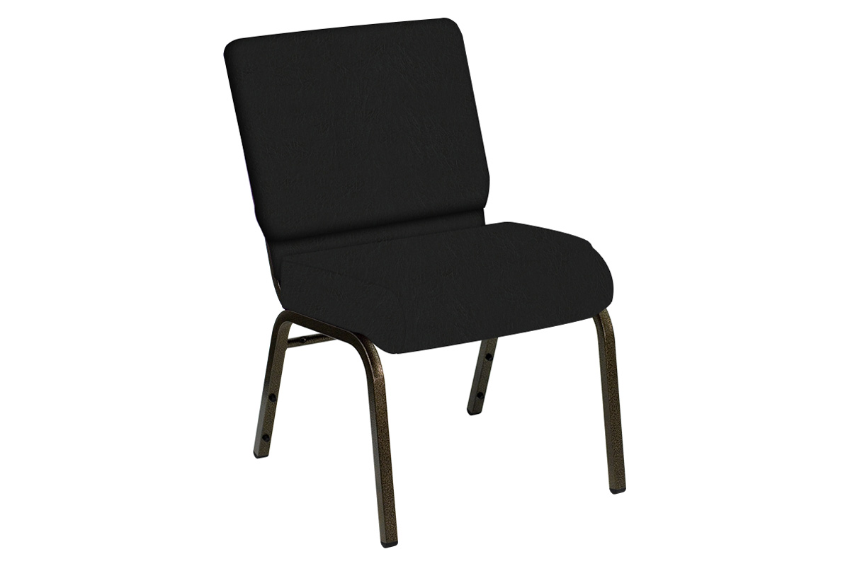 BLNK - HERCULES Series Church Chair in E-Z Oxen Vinyl with Gold Vein Frame