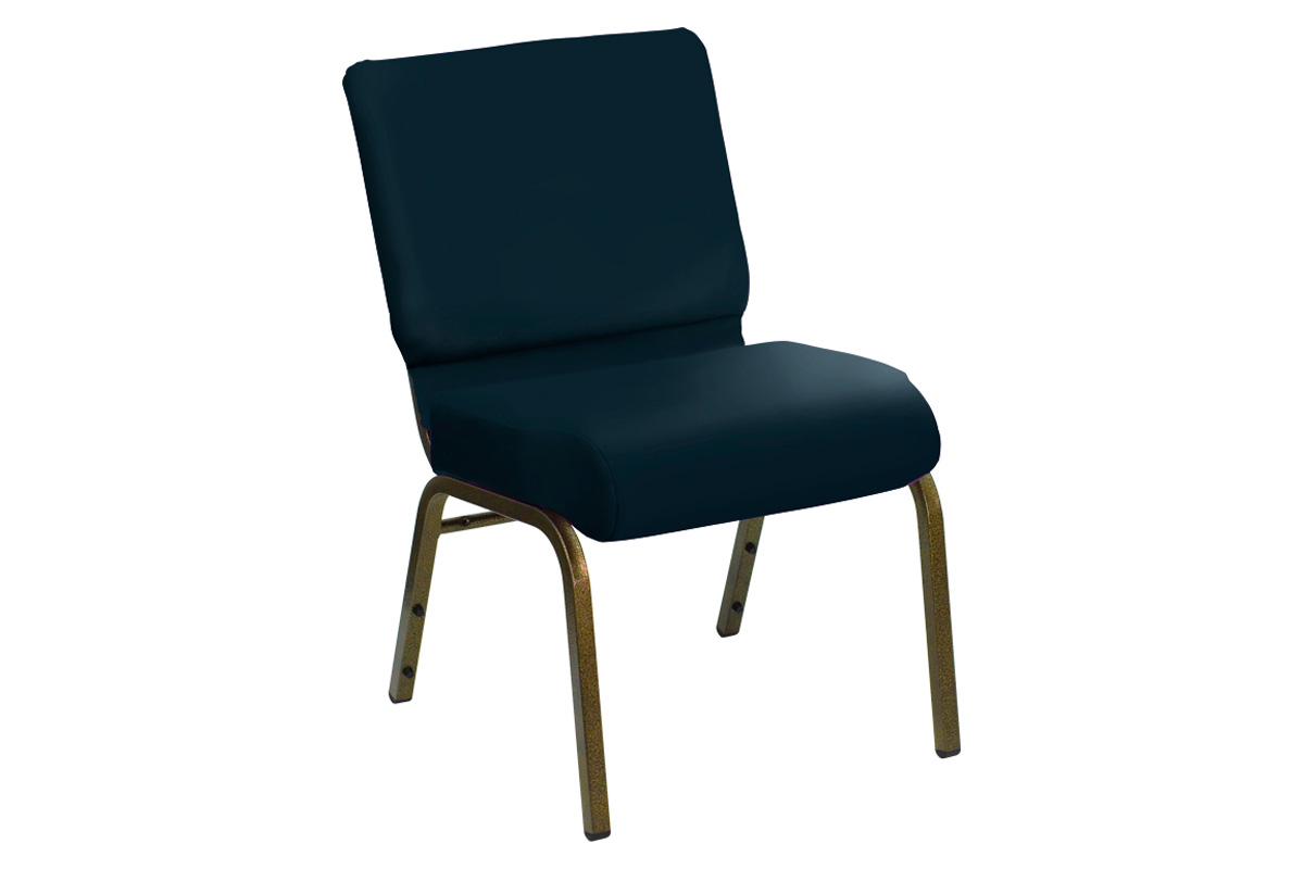 BLNK - HERCULES Series Style 2 Church Chair in E-Z Sierra Vinyl with Gold Vein Frame