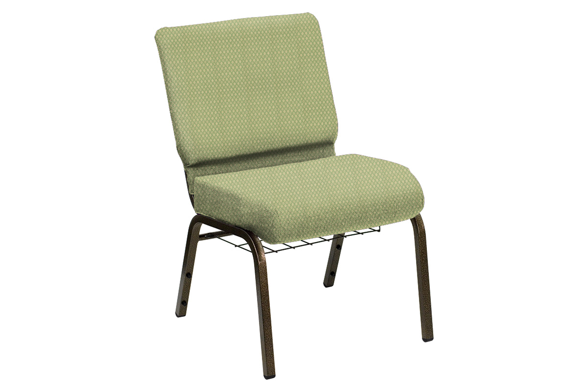 BLNK - HERCULES Series Church Chair in Bedford with Gold Vein Frame