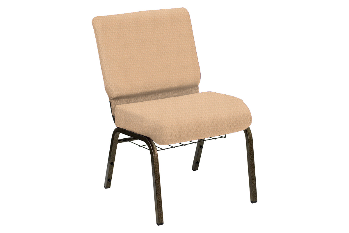 BLNK - HERCULES Series Church Chair in Bedford with Gold Vein Frame