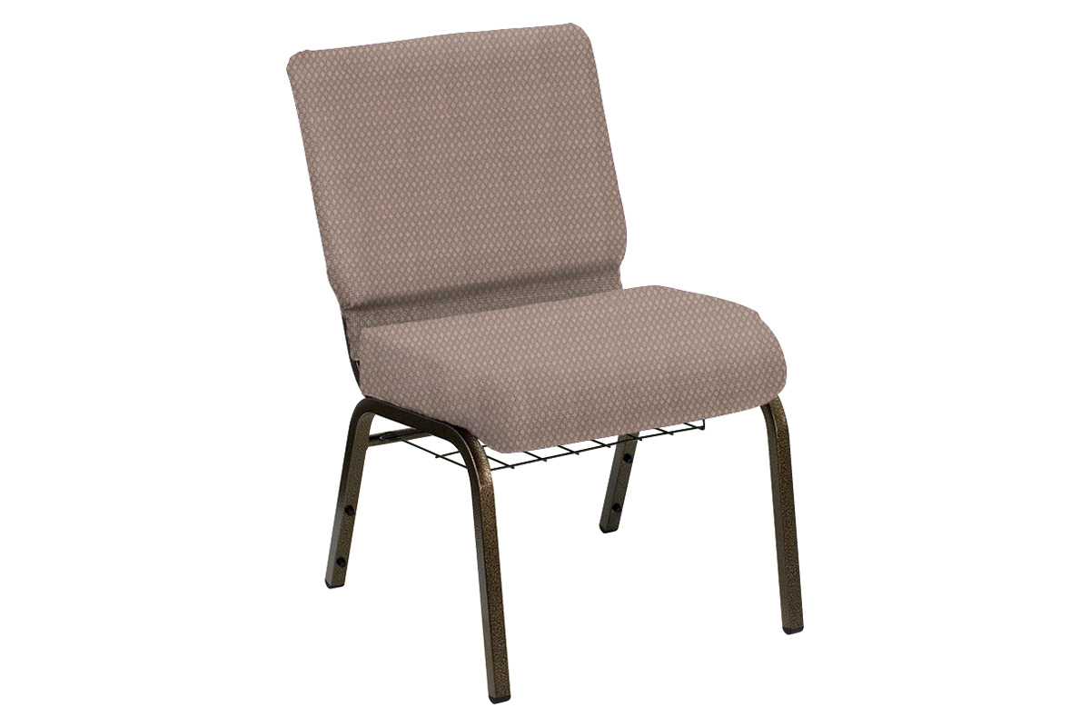 BLNK - HERCULES Series Church Chair in Bedford with Gold Vein Frame