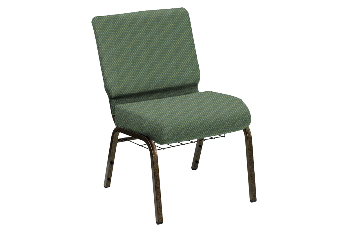 BLNK - HERCULES Series Church Chair in Bedford with Gold Vein Frame