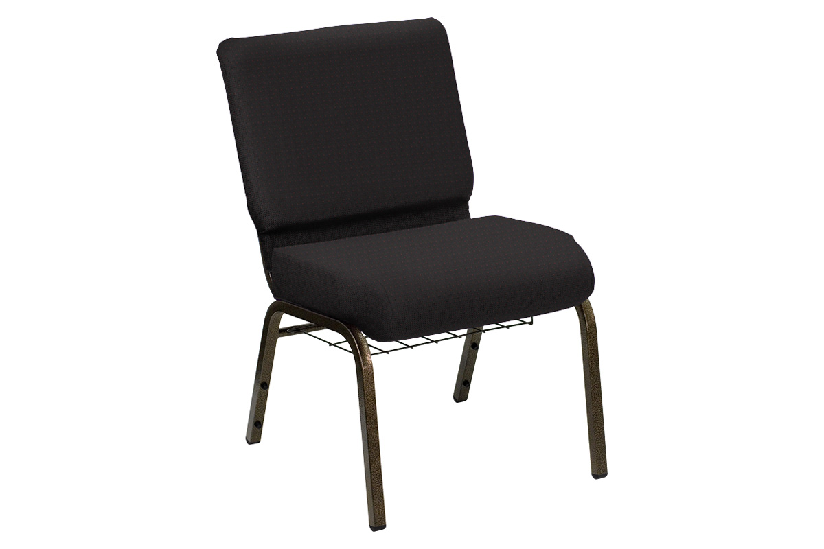 BLNK - HERCULES Series Church Chair in Bedford with Gold Vein Frame