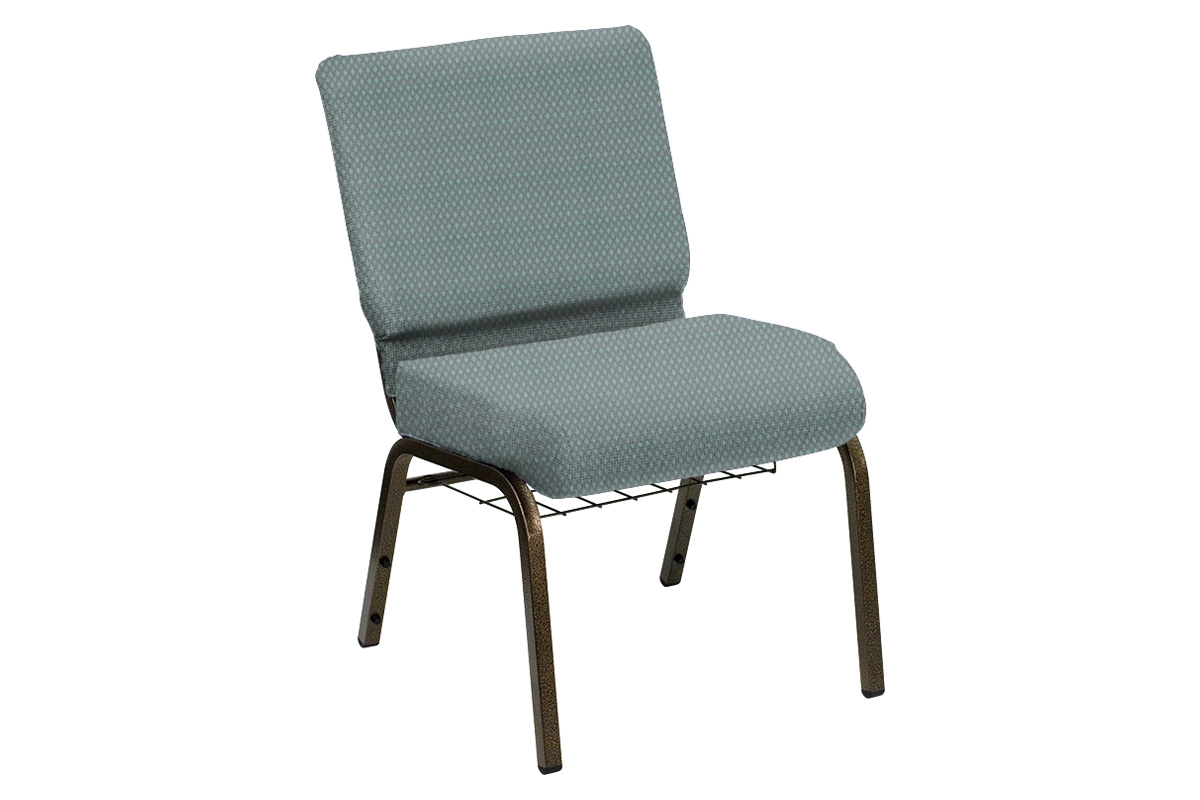 BLNK - HERCULES Series Church Chair in Bedford with Gold Vein Frame