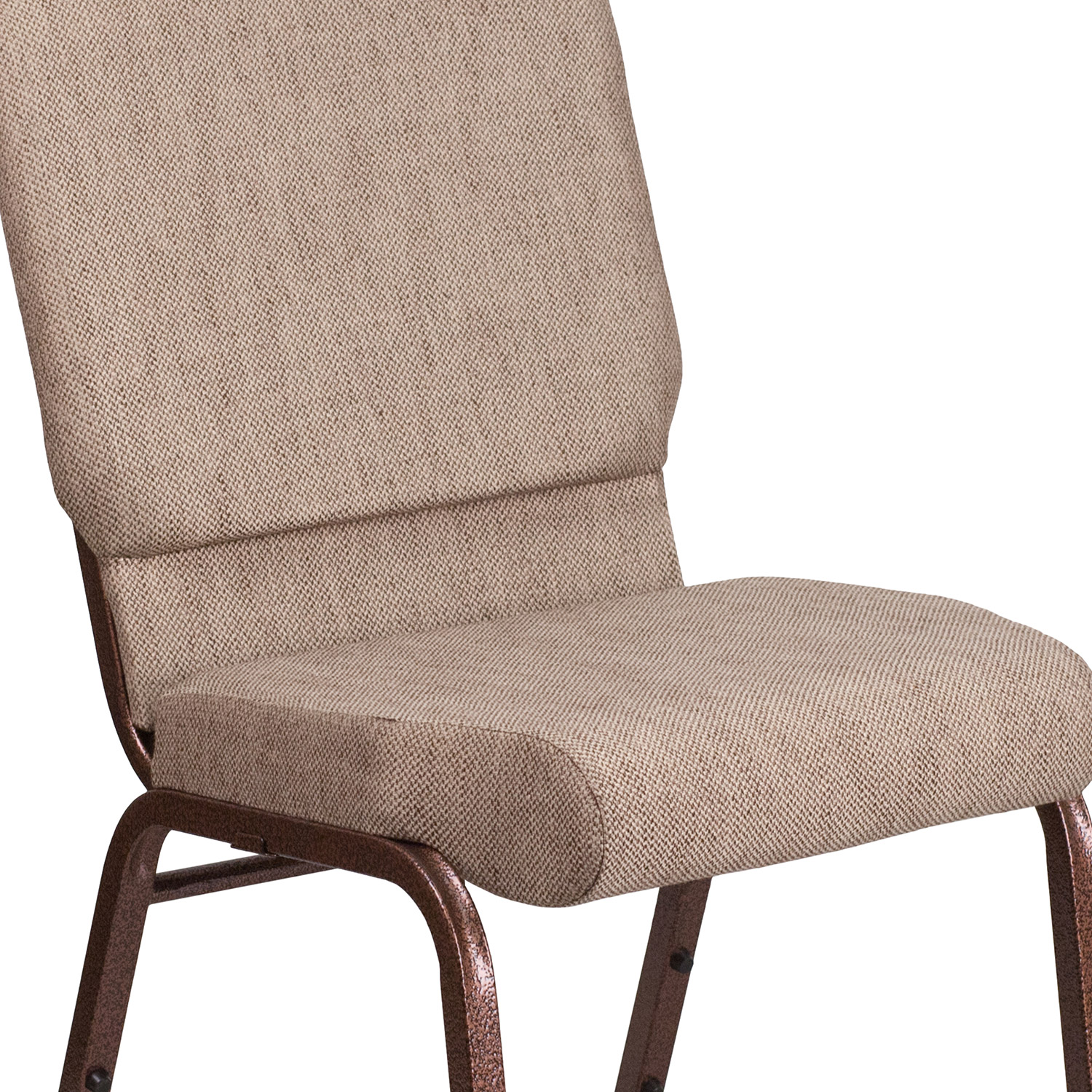 BLNK HERCULES Series Fabric Stacking Church Chair with Copper Vein Frame - Beige