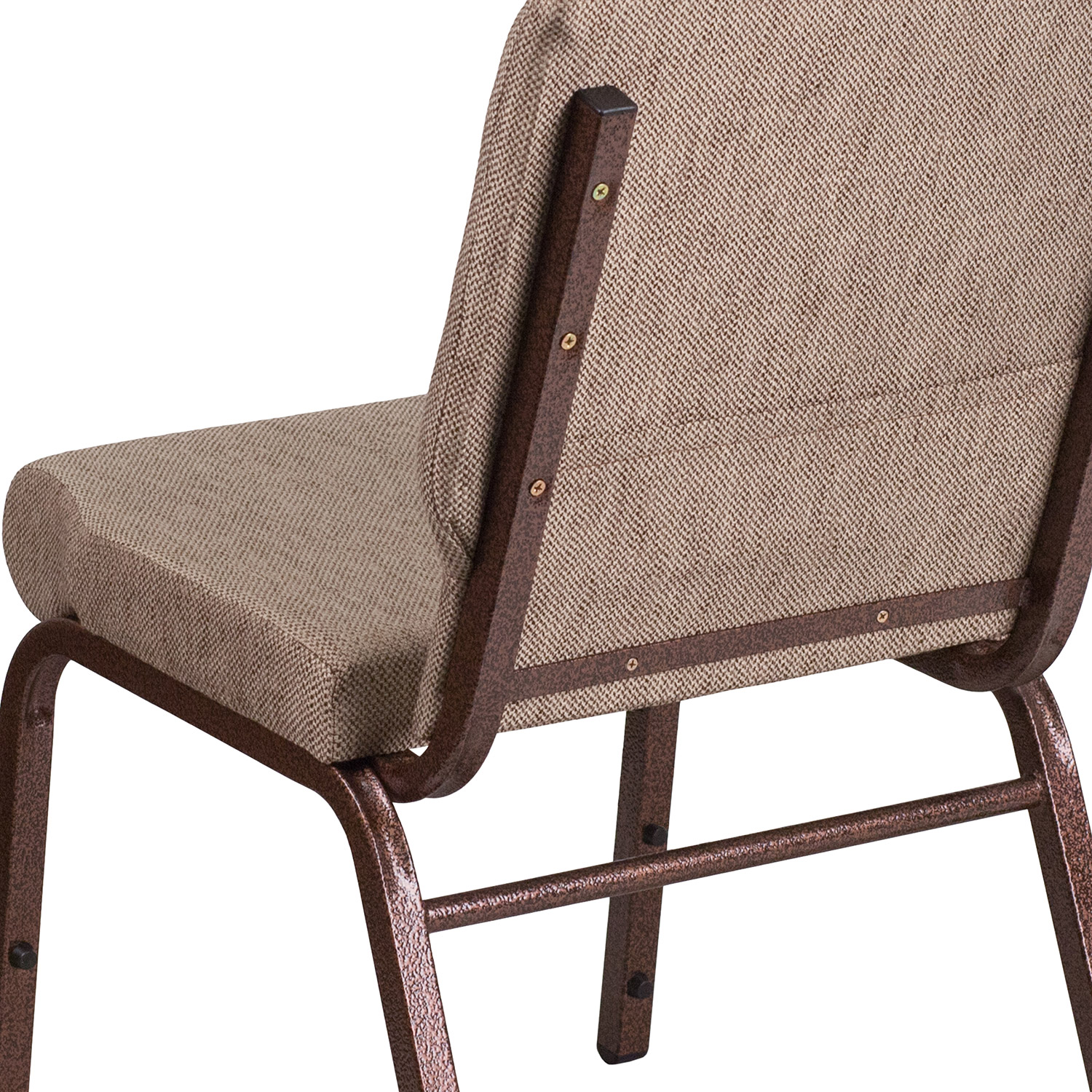 BLNK HERCULES Series Fabric Stacking Church Chair with Copper Vein Frame - Beige